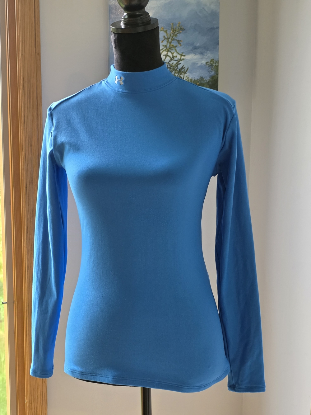 Under Armour ColdGear Women's Compression Mock Neck Long Sleeve Shirt-Lrg